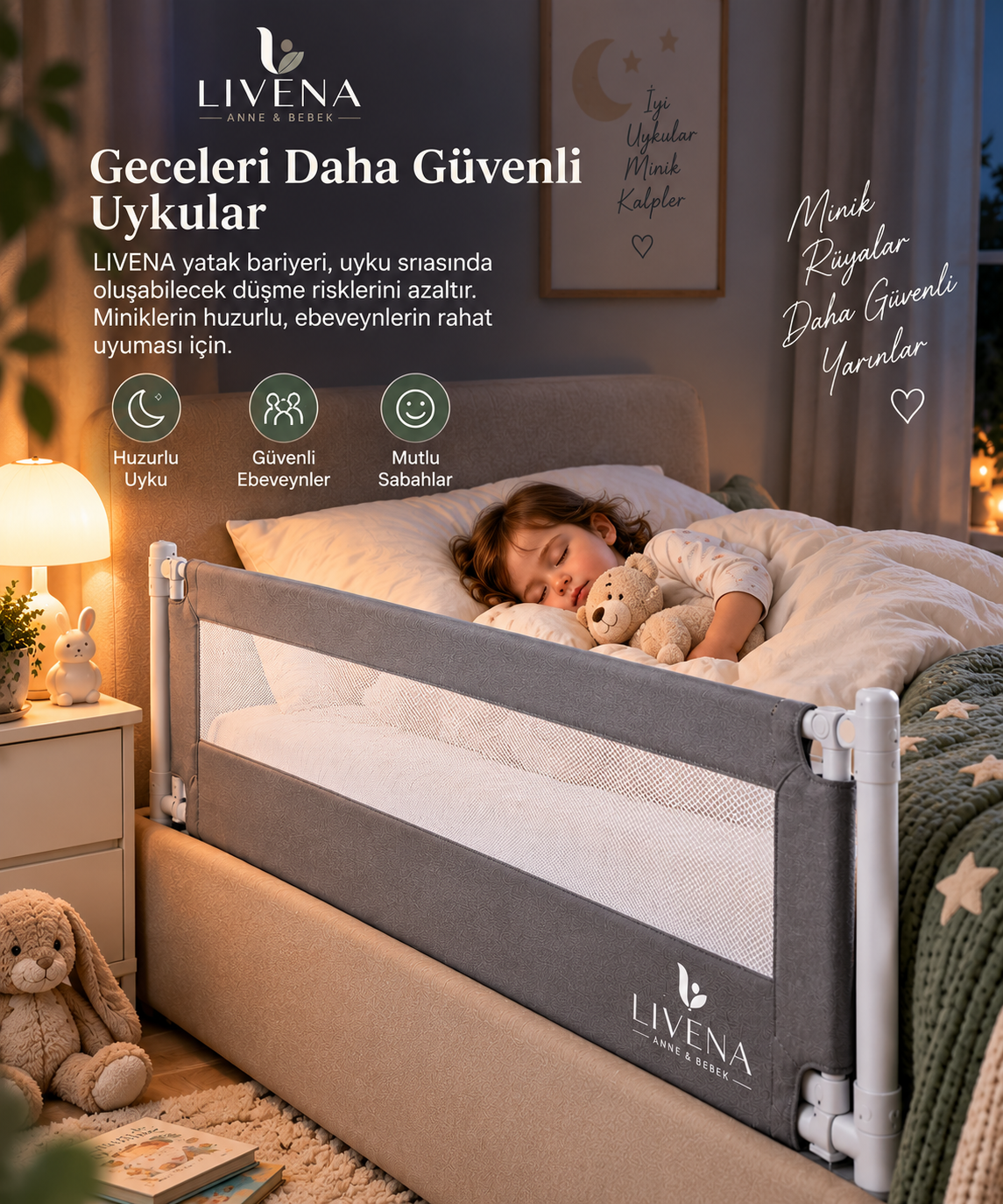 LIVENA Güvenli Uyku Yatak Bariyeri